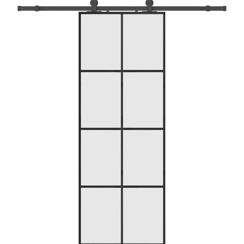 vidaXL Porte coulissante kit de quincaillerie 76x205 cm verre ESG