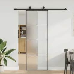 vidaXL Porte coulissante kit de quincaillerie 76x205 cm verre ESG
