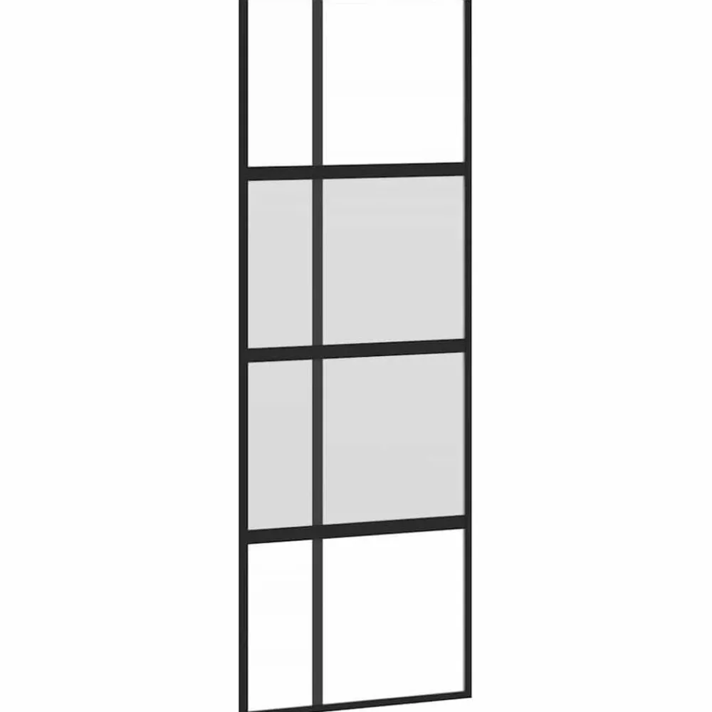 vidaXL Porte coulissante 76x205 cm verre trempé aluminium