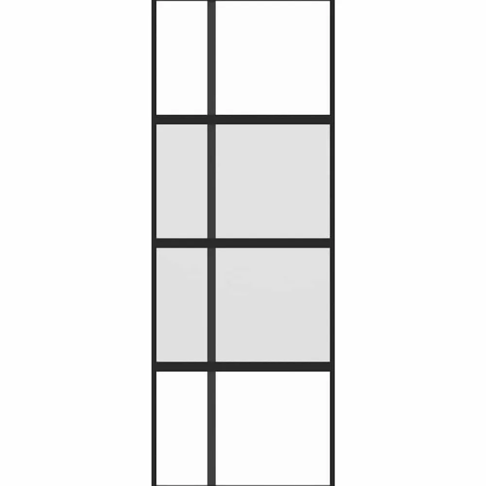 vidaXL Porte coulissante 76x205 cm verre trempé aluminium