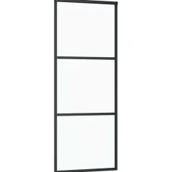 vidaXL Porte coulissante 3 panneaux Verre ESG et aluminium 76x205 cm Noir