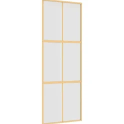 vidaXL Porte coulissante doré 76x205 cm verre ESG dépoli et aluminium