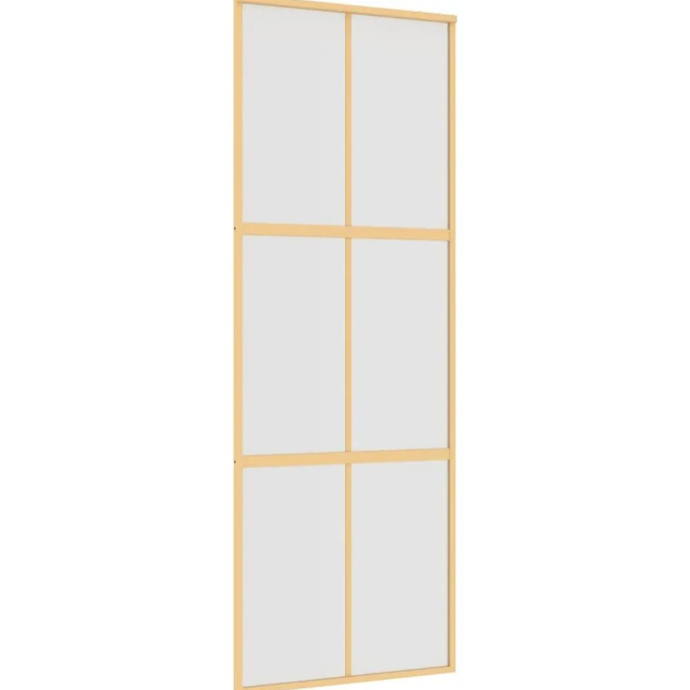 vidaXL Porte coulissante doré 76x205 cm verre ESG dépoli et aluminium