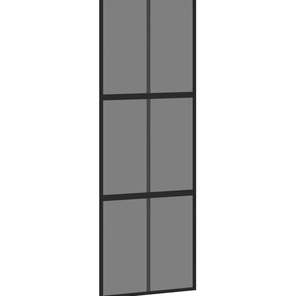vidaXL Porte coulissante 76x205 cm verre trempé aluminium