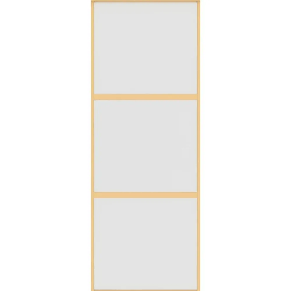 vidaXL Porte coulissante doré 76x205 cm verre ESG dépoli et aluminium