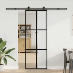 vidaXL Porte coulissante avec kit de quincaillerie 76x205 cm Verre ESG