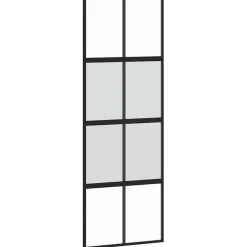 Matériaux De Construction-vidaXL Porte coulissante 76x205 cm verre trempé aluminium Noir