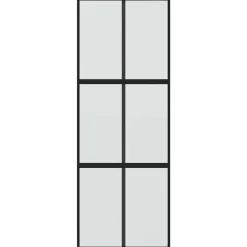 vidaXL Porte coulissante noir 76x205 cm verre trempé aluminium