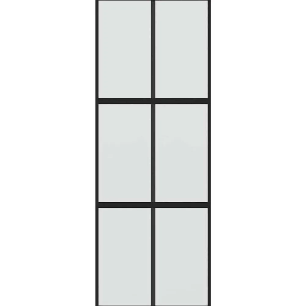 vidaXL Porte coulissante noir 76x205 cm verre trempé aluminium