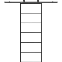 vidaXL Porte coulissante kit de quincaillerie noir 76x205 cm verre ESG