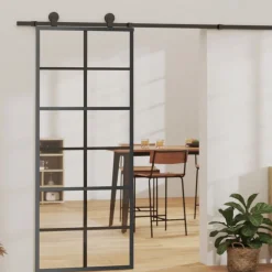 vidaXL Porte coulissante et quincaillerie Verre ESG/Aluminium 76x205cm