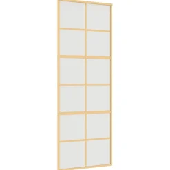 Matériaux De Construction-vidaXL Porte coulissante doré 76x205 cm verre ESG dépoli et aluminium Doré et mat