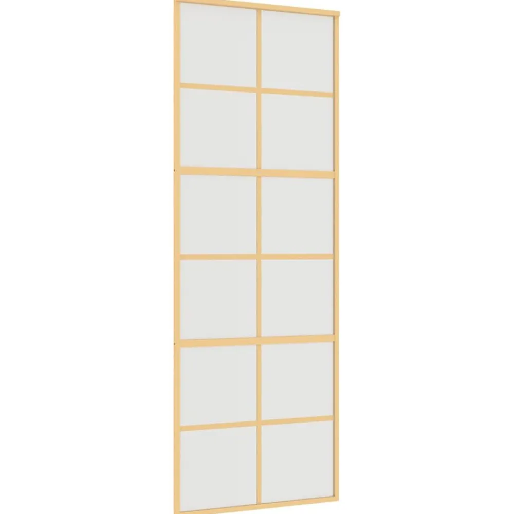 Matériaux De Construction-vidaXL Porte coulissante doré 76x205 cm verre ESG dépoli et aluminium Doré et mat