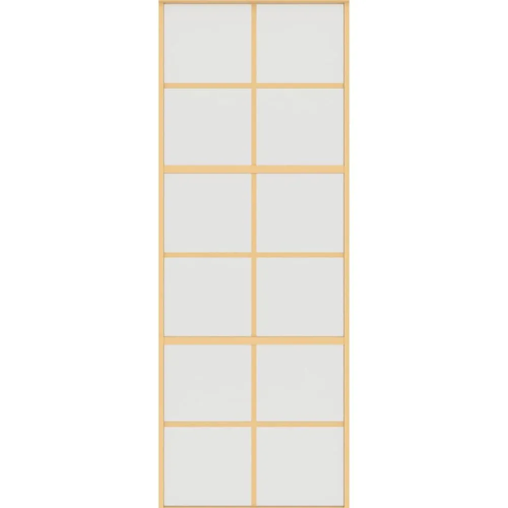 Matériaux De Construction-vidaXL Porte coulissante doré 76x205 cm verre ESG dépoli et aluminium Doré et mat