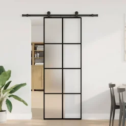 vidaXL Porte coulissante avec kit de quincaillerie 76x205 cm Verre ESG