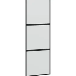 Matériaux De Construction-vidaXL Porte coulissante noir 76x205 cm verre trempé aluminium Noir et mat
