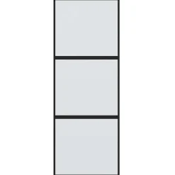 Matériaux De Construction-vidaXL Porte coulissante noir 76x205 cm verre trempé aluminium Noir et mat