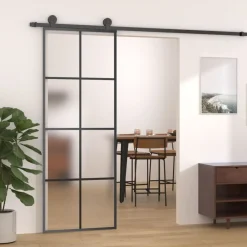 Matériaux De Construction-vidaXL Porte coulissante avec kit de quincaillerie 76x205 cm Verre ESG