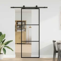 vidaXL Porte coulissante avec kit de quincaillerie 76x205 cm Verre ESG