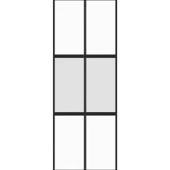 Matériaux De Construction-vidaXL Porte coulissante noir 76x205 cm verre trempé aluminium Noir & transparent & mat