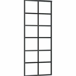 Matériaux De Construction-vidaXL Porte coulissante Verre ESG et aluminium 76x205 cm Noir