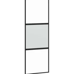 vidaXL Porte coulissante noir 76x205 cm verre trempé aluminium