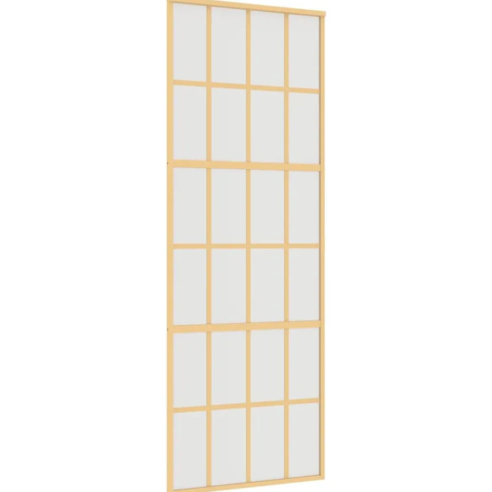 vidaXL Porte coulissante doré 76x205 cm verre ESG dépoli et aluminium