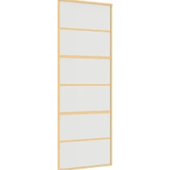 Matériaux De Construction-vidaXL Porte coulissante doré 76x205 cm verre ESG dépoli et aluminium Doré et mat