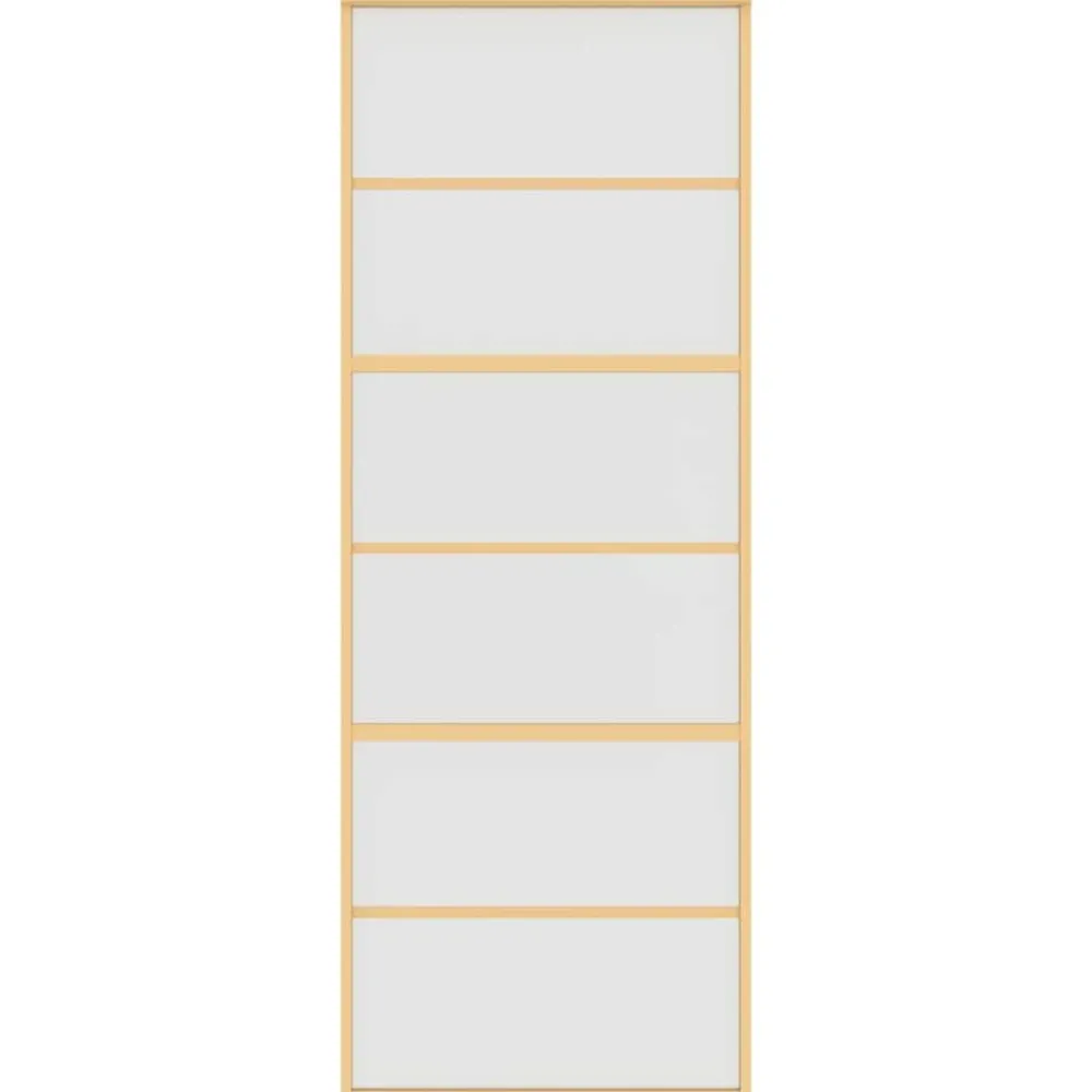 Matériaux De Construction-vidaXL Porte coulissante doré 76x205 cm verre ESG dépoli et aluminium Doré et mat