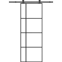 vidaXL Porte coulissante avec kit de quincaillerie 76x205 cm Verre ESG