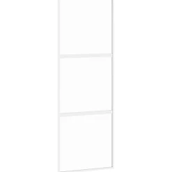 Matériaux De Construction-vidaXL Porte coulissante blanc 76x205 cm verre trempé aluminium Blanc et transparent
