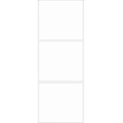 Matériaux De Construction-vidaXL Porte coulissante blanc 76x205 cm verre trempé aluminium Blanc et transparent