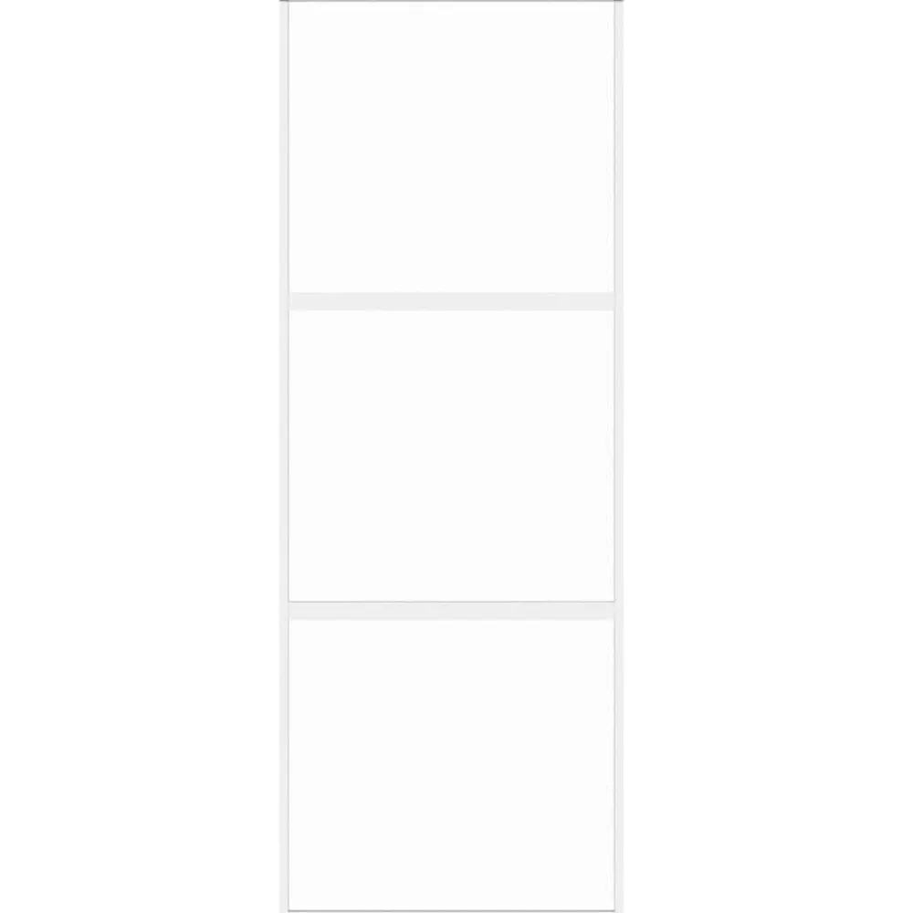 Matériaux De Construction-vidaXL Porte coulissante blanc 76x205 cm verre trempé aluminium Blanc et transparent