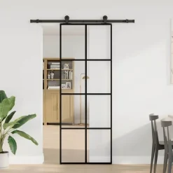 Matériaux De Construction-vidaXL Porte coulissante avec kit de quincaillerie 76x205 cm Verre ESG