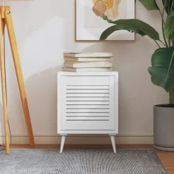 Accessoires De Quincaillerie-vidaXL Porte d'armoire à persiennes 39,5x39,4 cm pin massif Blanc