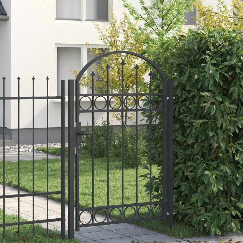 vidaXL Porte de Clôture Assen Gris 100 x 150 cm Acier enduit de poudre