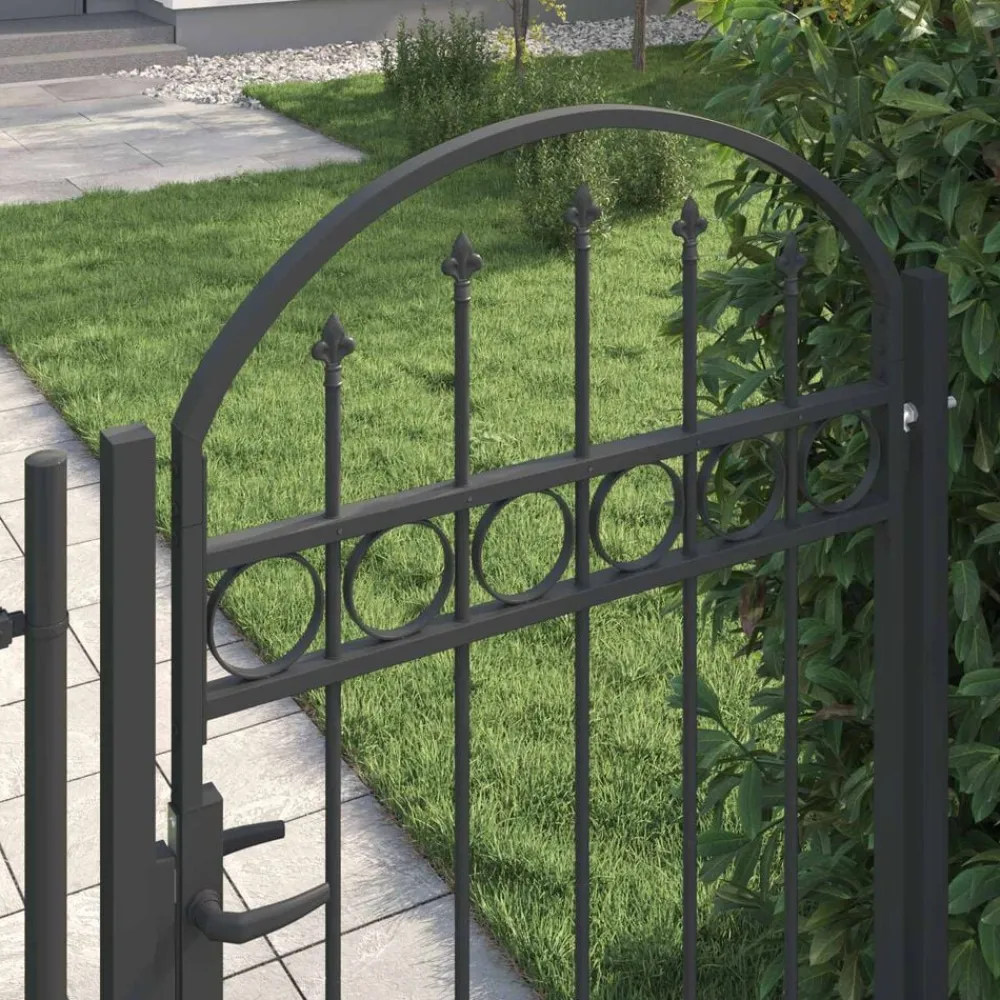 vidaXL Porte de Clôture Assen Gris 100 x 150 cm Acier enduit de poudre