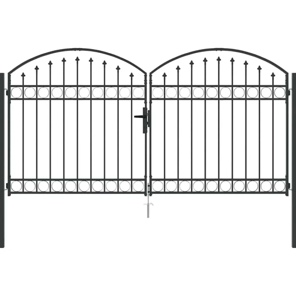 vidaXL Porte de Clôture Assen Gris 301 x 200 cm Acier