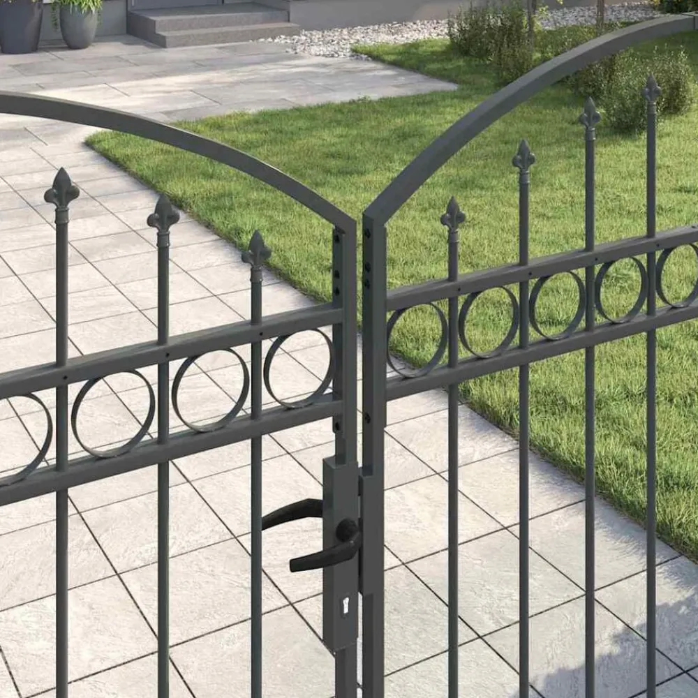 vidaXL Porte de Clôture Assen Gris 301 x 200 cm Acier