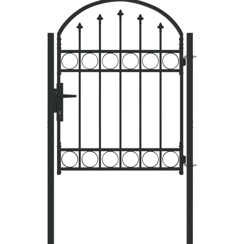 vidaXL Porte de Clôture Assen Gris 100 x 125 cm Acier enduit de poudre