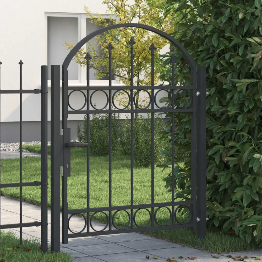 vidaXL Porte de Clôture Assen Gris 100 x 125 cm Acier enduit de poudre