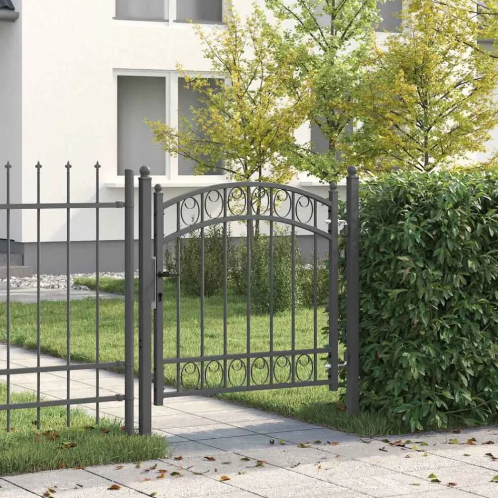 Clôtures & Barrières-vidaXL Porte de Clôture Emmen 100 x 100 cm Acier peint par poudre Gris