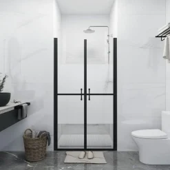 Plomberie-vidaXL Porte de douche ESG demi-dépoli (68-71)x190 cm Noir