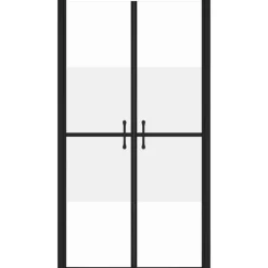 Plomberie-vidaXL Porte de douche ESG demi-dépoli (68-71)x190 cm Noir