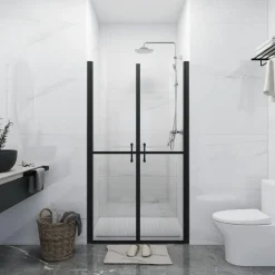 Plomberie-vidaXL Porte de douche ESG transparent (68-71)x190 cm Noir