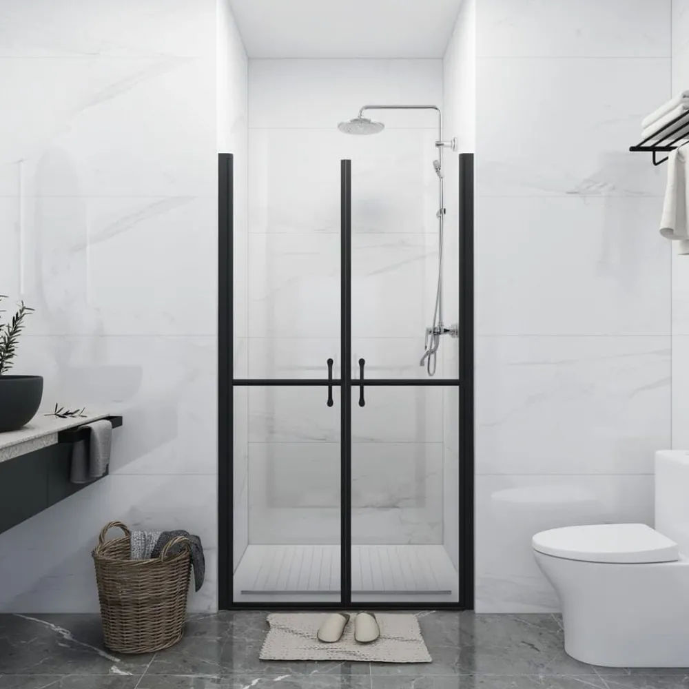 Plomberie-vidaXL Porte de douche ESG transparent (68-71)x190 cm Noir