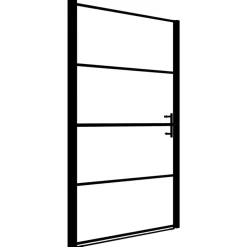 Plomberie-vidaXL Porte de douche Verre trempé 81x195 cm Noir