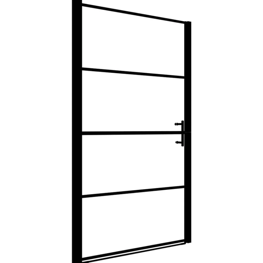Plomberie-vidaXL Porte de douche Verre trempé 81x195 cm Noir