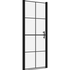 vidaXL Porte de douche Verre trempé 81x195 cm Noir