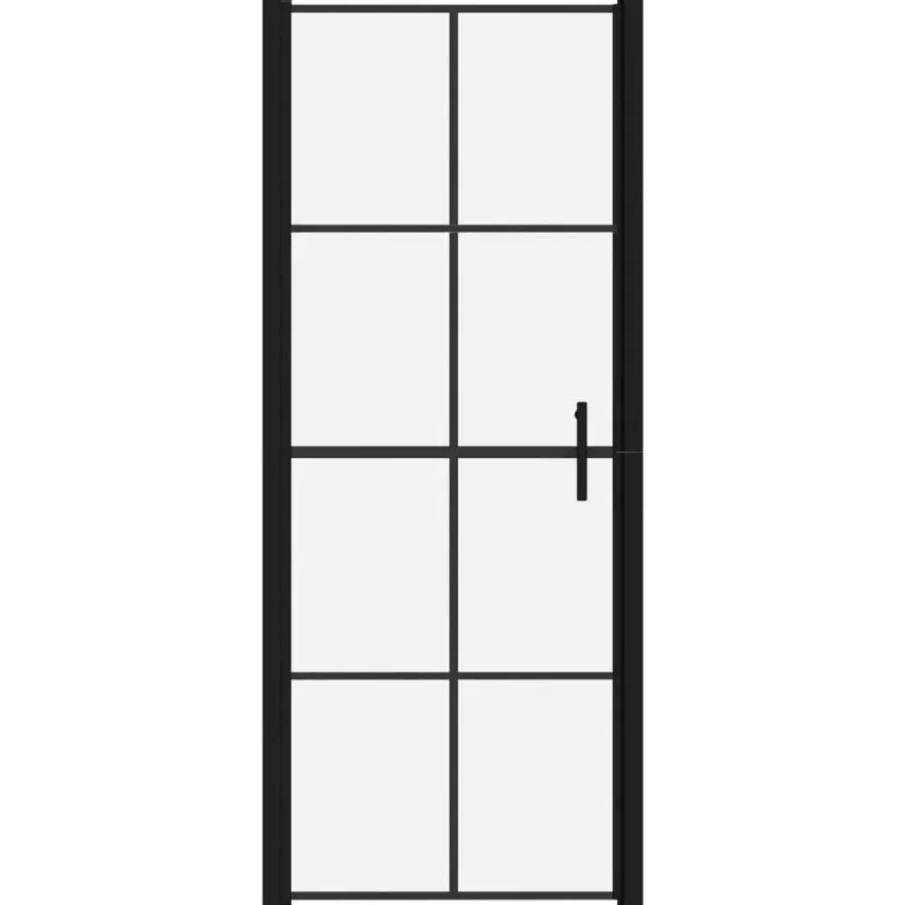 vidaXL Porte de douche Verre trempé 81x195 cm Noir
